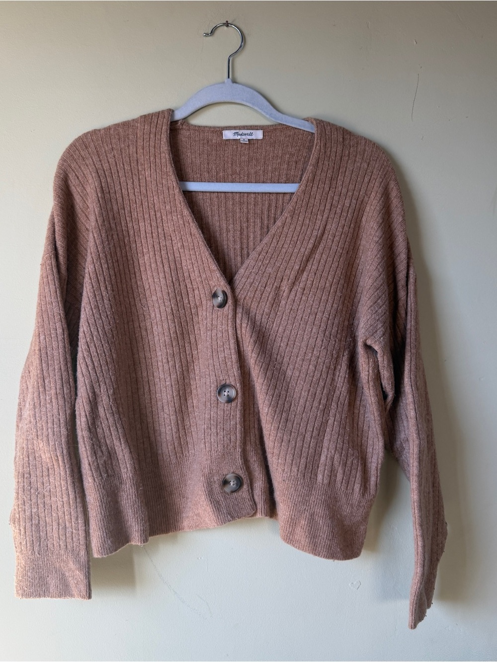 Madewell Wool Blend Button-Front Cardigan Sweater